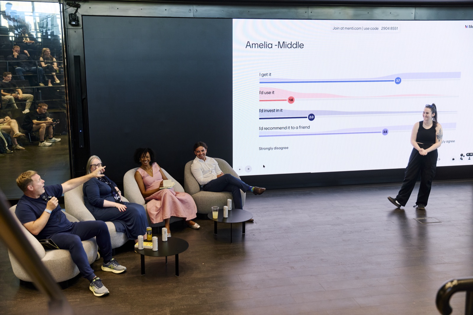 Cohort 1 founder pitching at Revolut HQ