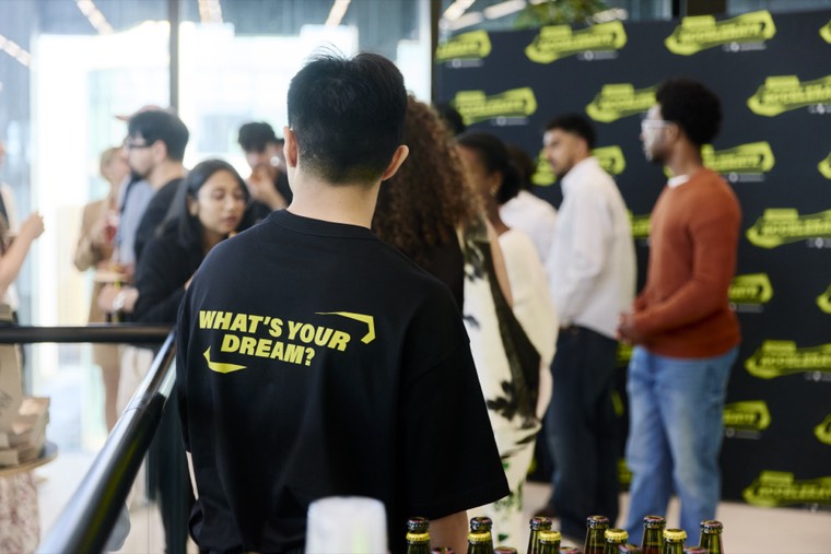 A founder at the showcase