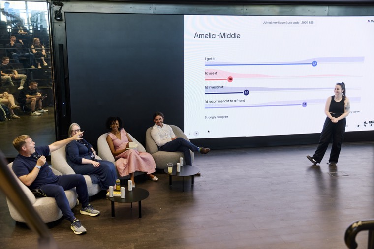 A founder presenting